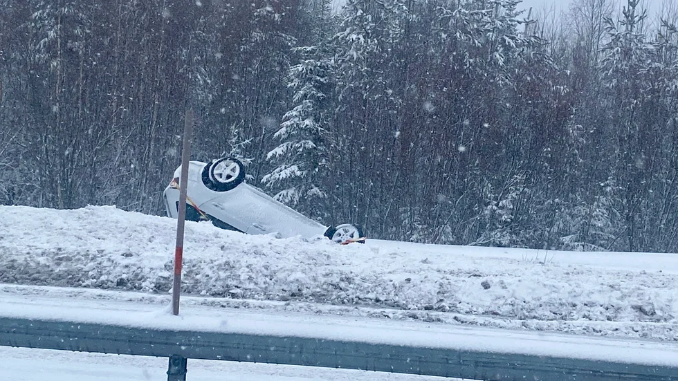 Olyckan inträffade i norrgående körfält i höjd med Alån.