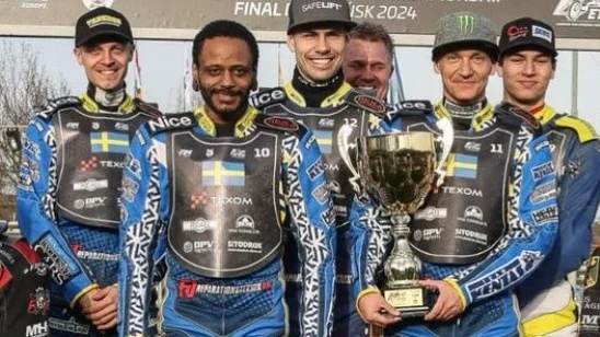 Det svenska laget med Kim Nilsson som vann semifinalen i lag-EM.