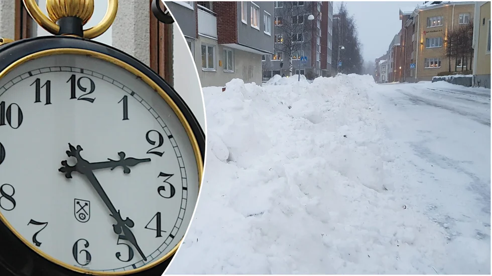 Snön ligger djup men sommartid blir det i alla fall på söndag. (Arkivbild)