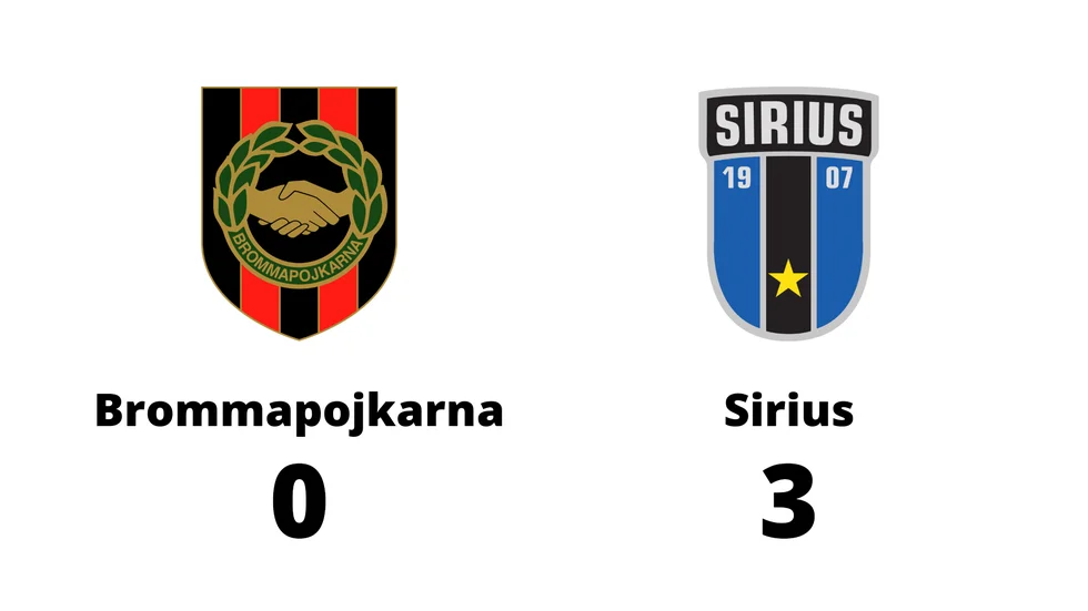 Brommapojkarna förlorade mot Sirius