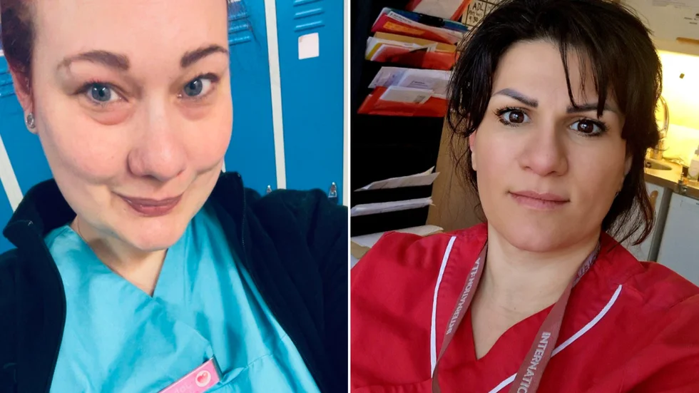Johanna Hellberg och Fahime Jafarpour arbetar som undersköterskor inom äldreomsorgen.