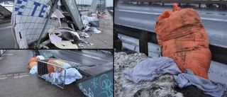 Förödelse på bron – textilier lämnades kvar på olycksplats