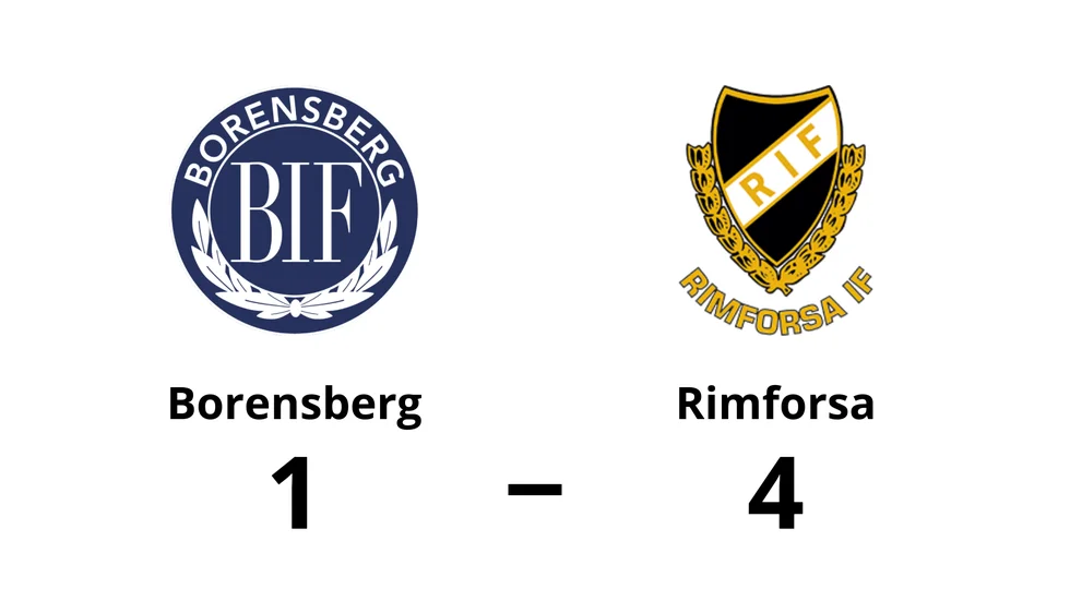 Borensbergs IF förlorade mot Rimforsa IF