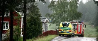 Blixten slog ner i fritidshus