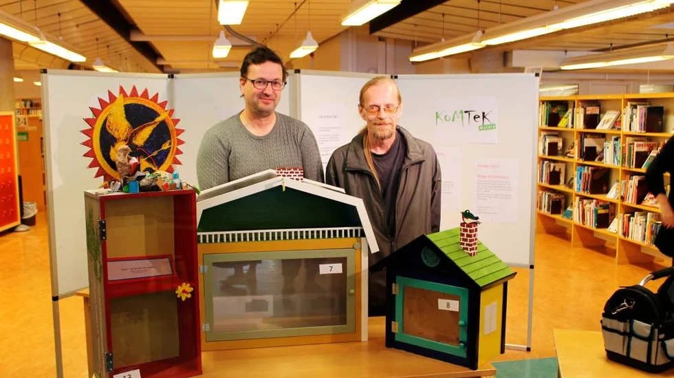 Nicklas Rudberg, till vänster, hyllade vinnaren Markku Hekkinen