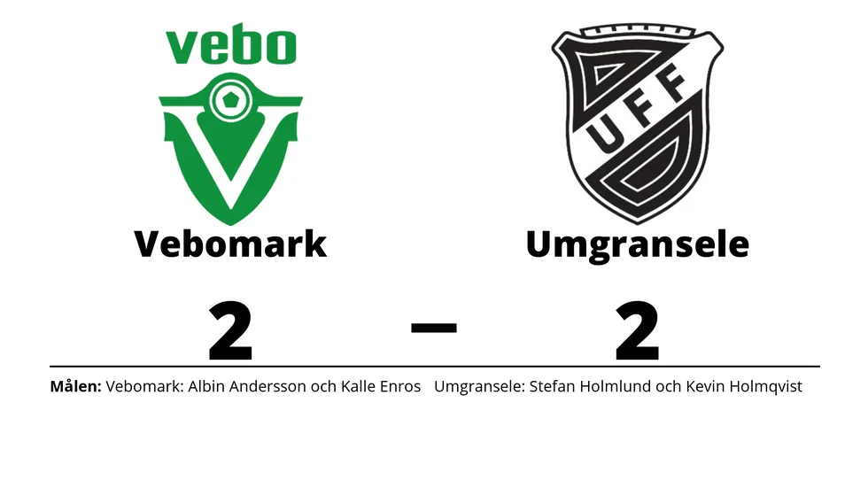 Vebomarks IF spelade lika mot Umgransele Fotboll