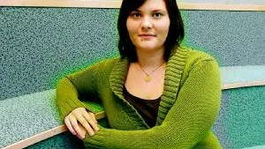 Invigningstalare. Linnéa Eriksson, Cuf:s distriktsordförande från Gamleby, invigningstalade på stämman i kalmar.