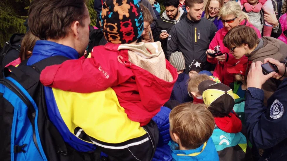 En sista blick på den unga huggormen innan den blev utsläppt.