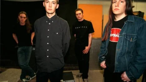 Oskar Karlsson, Mats Öhman, Håkan Sörle, Niclas Svensson. Spolier 1997 Foto: Per Bäckström