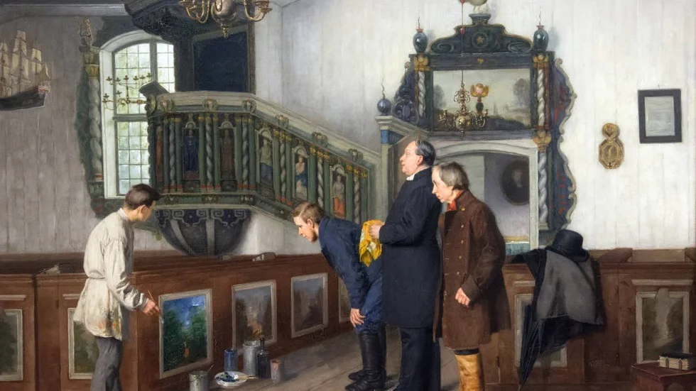 Arvid Liljelunds ”Interiör av Torneå kyrka” från mitten av 1800-talet.