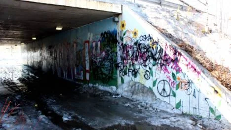 Kalix kommun provar på att ha en laglig graffititunnel mellan Djuptjärn och Stenbäcken.FOTO: Karolina Strömbäck Horney