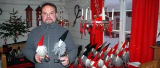 Limegröna tomtar på julmarknaden