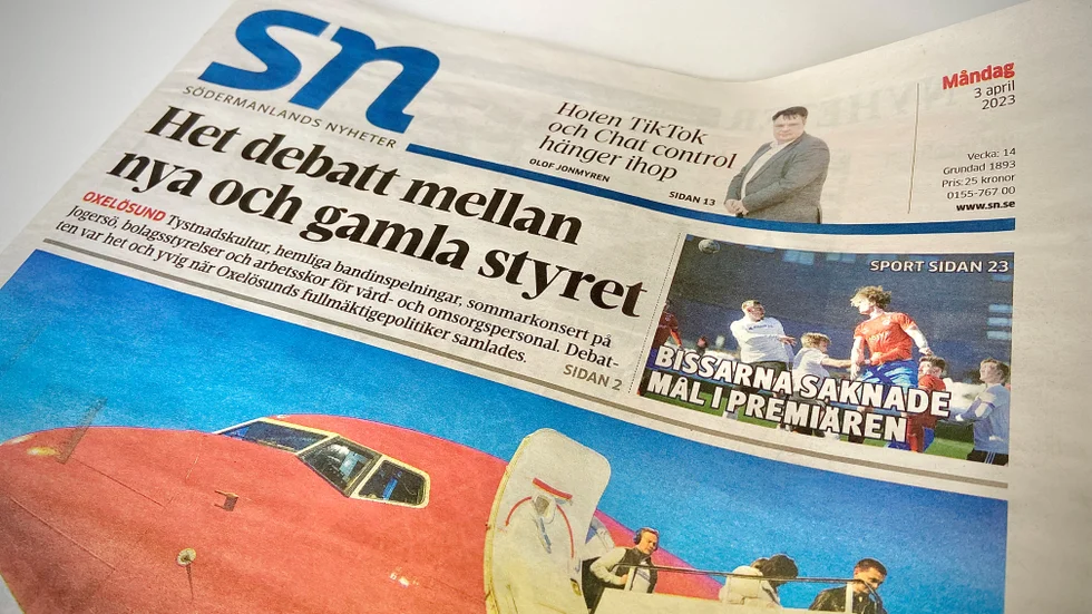 SN:s förstasida 3 april toppades med en flera dagar gammal nyhet påpekar insändarskribenten.