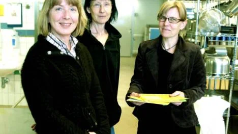 Storkök eller decentraliserad matlagning? Åsikterna gick aningen i sär när kostcheferna Lena Hammarberg och Marianne Schröder Maagard pratade kommunal matlagning med miljöpartisten Tina Ehn. FOTO: HANS STERNLUND