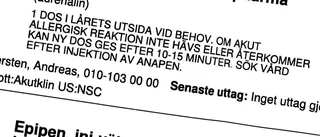Hannelore fick recept på fel allergispruta