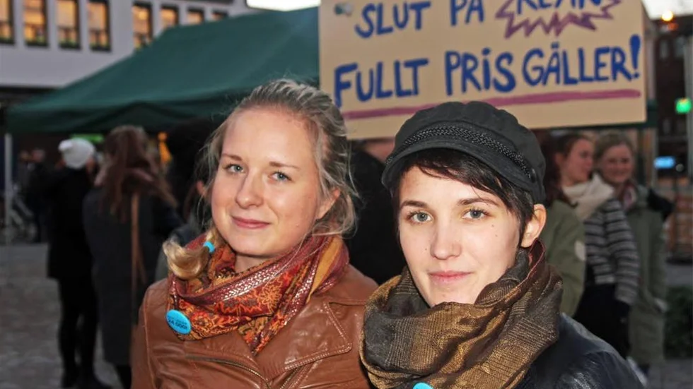 Sofia Ånlind och Maria Stoor, sjuksköterskestudenter i Norrköping.