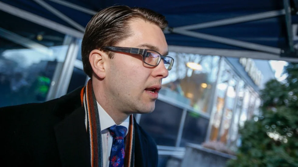 ESKILSTUNA 20140218
Sverigedemokraternas ( SD ) Jimmie Åkesson håller torgmöte i Eskilstuna.
Foto: Fredrik Persson / TT / kod 7590