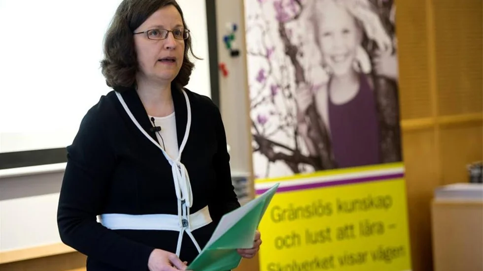 Anna Ekström, generaldirektör Skolverket, hade den stundtals jobbigt på presskonferensen om Pisa-undersökningen.