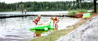 Välutrustad badplats i Lorasjön