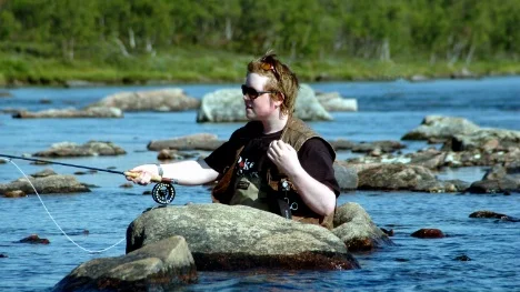 Martin in action. Det gäller att hålla en låg profil i allt sportfiske.