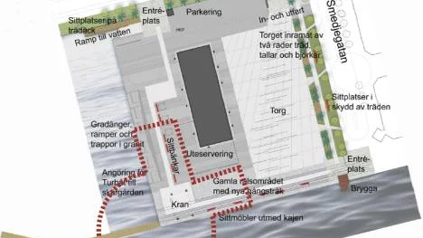 Så här stort område beslutade länsstyrelsen skulle gälla som skydd för den gamla kranen. För stort, säger Luleå kommun och överklagar byggnads-minnesförklaringen.