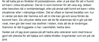Polisens hyllning till mammorna