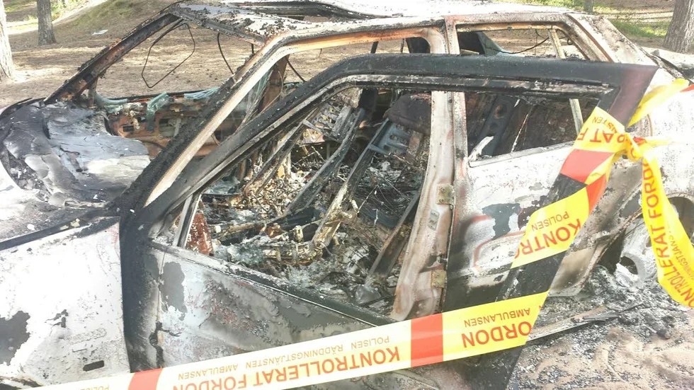 Bilbrand. Bilen var helt utbrunnen