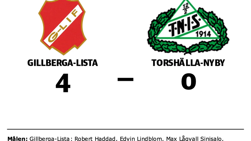 Gillberga-Lista vann mot Torshälla-Nyby