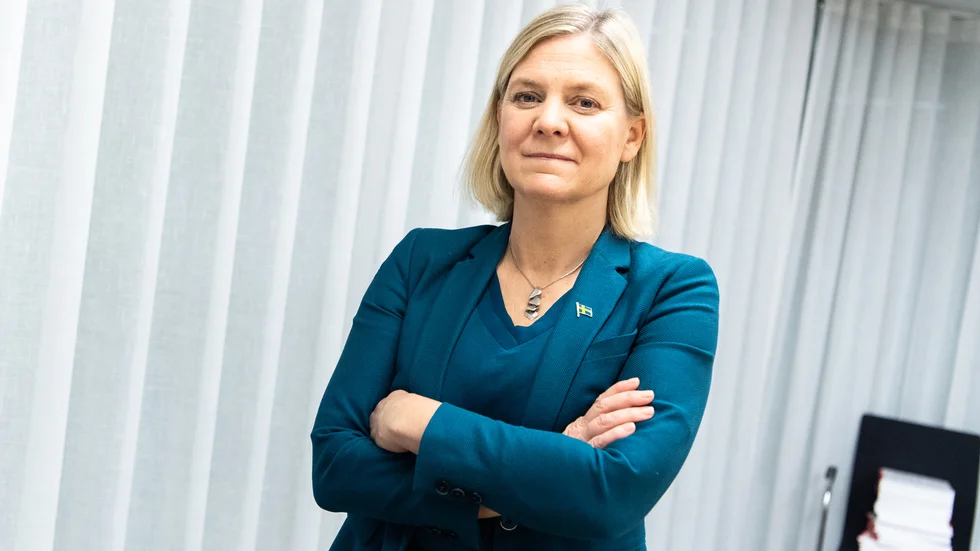 Finansministern Magdalena Andersson (S) i TT-intervju om coronaåret.Foto: Amir Nabizadeh / TT / KOD 120040