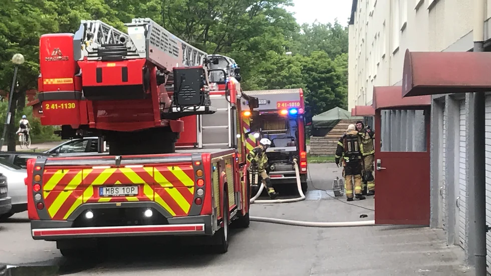 Räddningstjänsten larmades till en adress på Lagmansgatan i Eskilstuna.