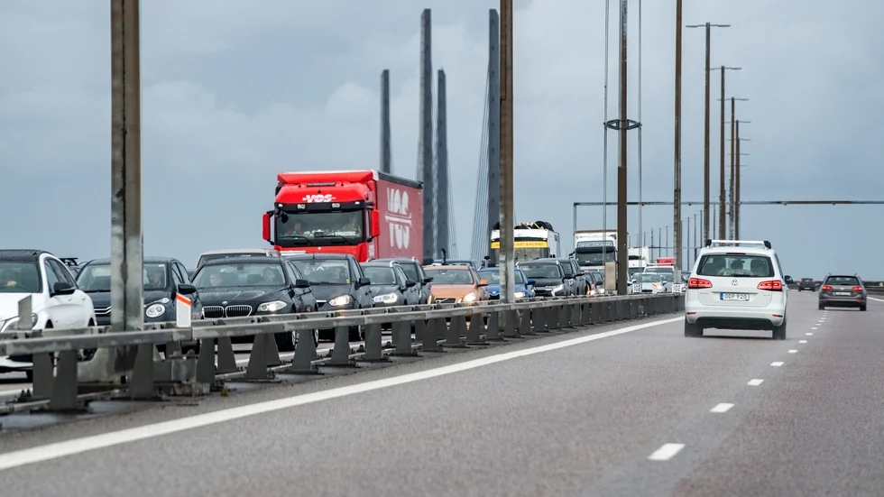 Köer på Öresundsbron är en vanig syn sedan gränskontroller införts. Arkivbild.