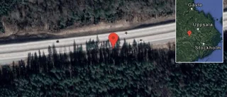 Stopp på E18 på grund av en singelolycka