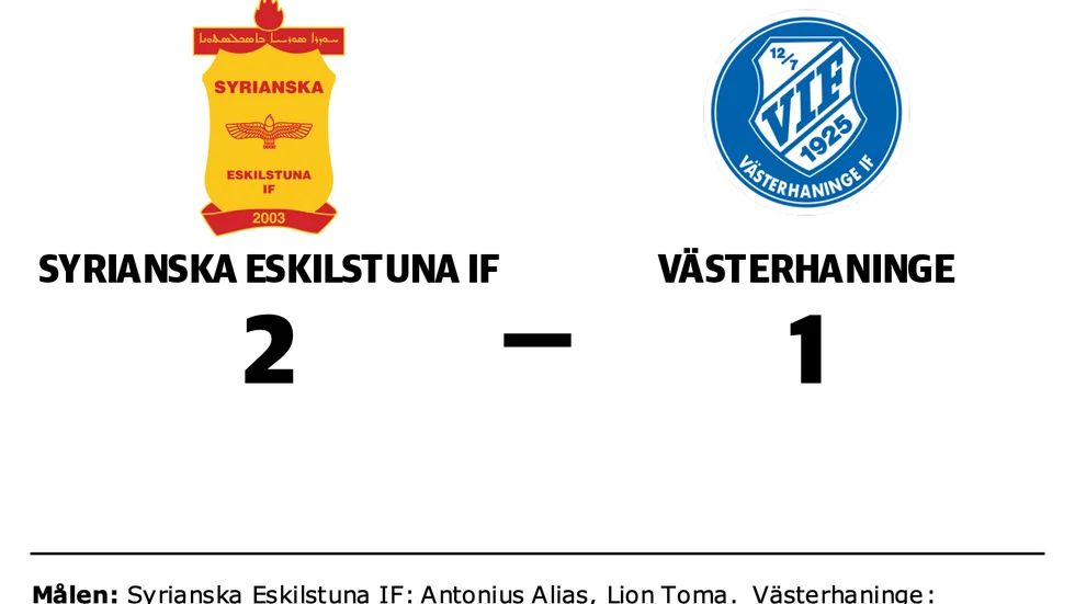 Syrianska Eskilstuna IF vann mot Västerhaninge IF