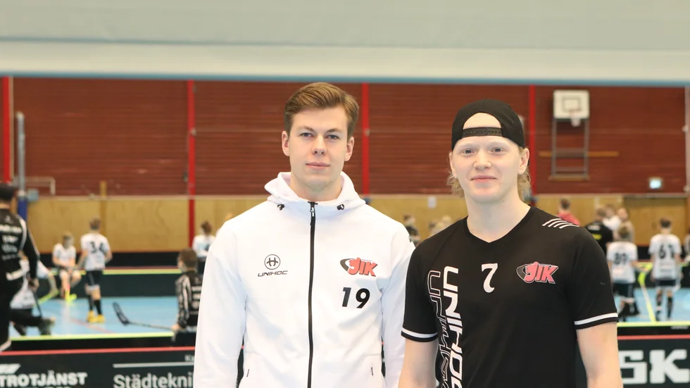 Oscar Rohlin och Otto Weidman är de KIB-fostrade spelarna som i höst kommer med sitt Jönköping för att möta Pixbo i en SSL-match i Duveholmshallen.