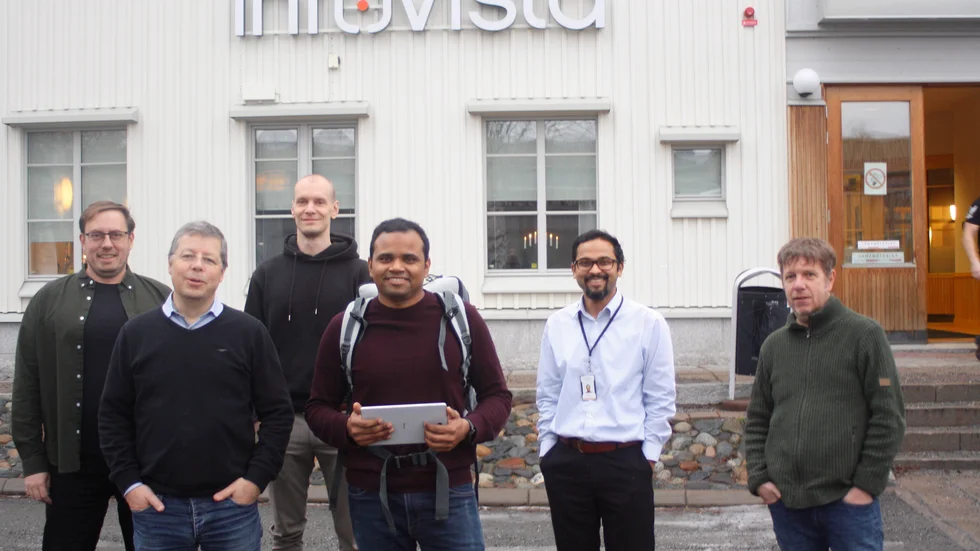 Några av medarbetarna hos Infovista i Skellefteå: Per Johansson, Ulf Marklund, Nils Johansson, Alvaro Silva, Adel Yasin och Paul Thompson.