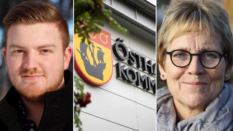 Moderaternas Fabian Sjöberg debatterar gärna Östhammars företagsklimat med kommunalrådet Margareta Widén Berggren (S).