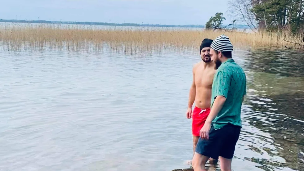 Både Andreas Andersson och Gordan Ilic var överens om att vattnet var jättekallt och absolut kallast var det från fötterna till knäna.