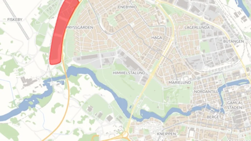 Det långsträckta området, som kallas kvarteret Sparrisen, mellan Fiskeby och Pryssgården, ska få en bättre koppling till E4. Framför allt ska det vara verksamhetsmark här.