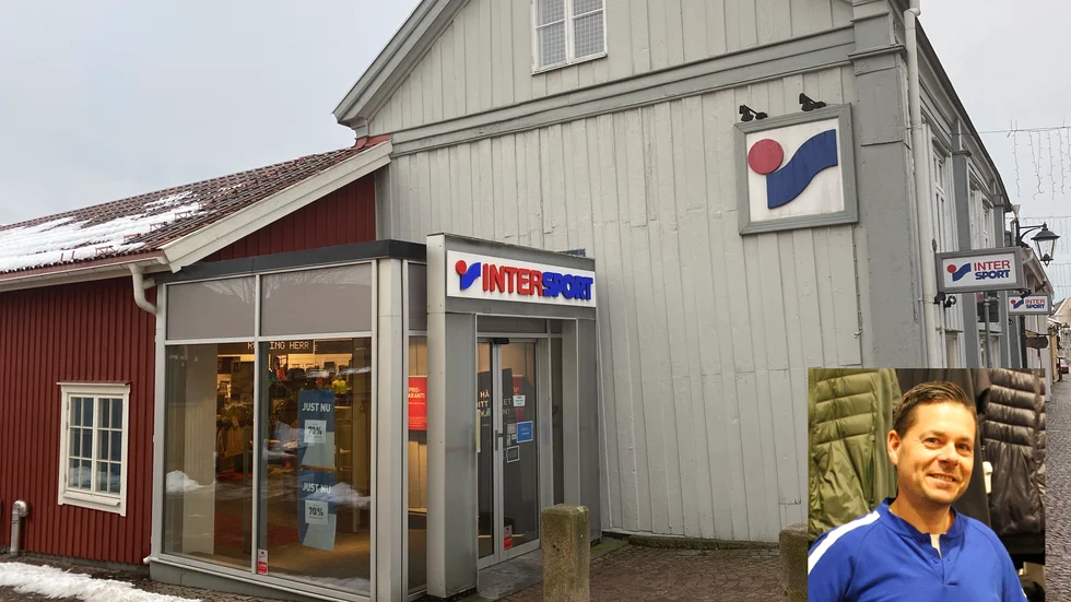 Daniel Lindström är butikschef på Intersport i Vimmerby som märkt ett ökat intresse för varmare skor och kläder och skidutrustning i samband med att vintervädret infunnit sig i trakten.