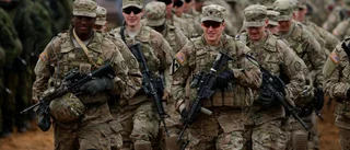 Amerikanska soldater övar vid Belarus gräns