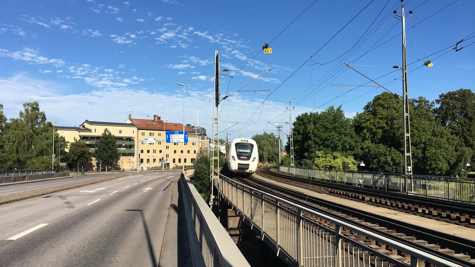 Tåget som stod stilla på den berörda sträckan.
