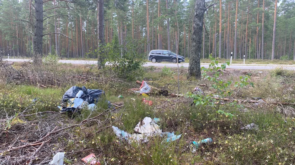 Nedskräpning längst med vägar är ett ständigt problem som inte minskar i omfattning.