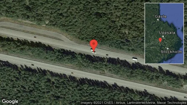 Lastbil stillastående på E18
