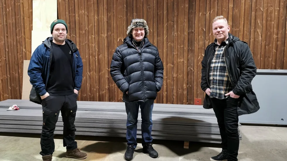 På bilden ses från vänster: Gabriel Olsson, Norrläge, Conny Bergwall, Bodens Näringsfastigheter, Johan Ekström, Norrläge
