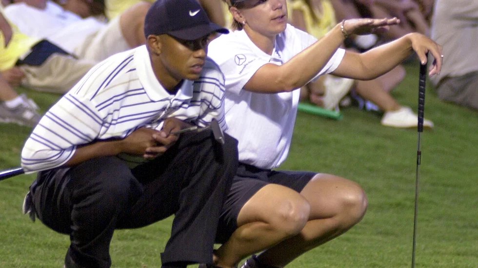 Tiger Woods och Annika Sörenstam 2001. Arkivbild.