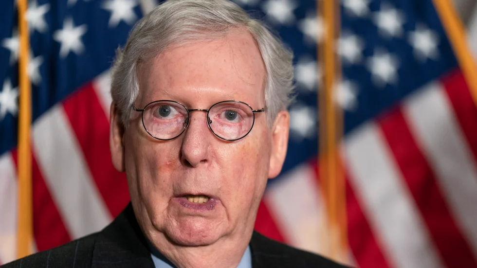 Den tidigare amerikanske presidenten vill inte att senatens minoritetsledare Mitch McConnell (bilden) ska sitta kvar. Arkivbild.