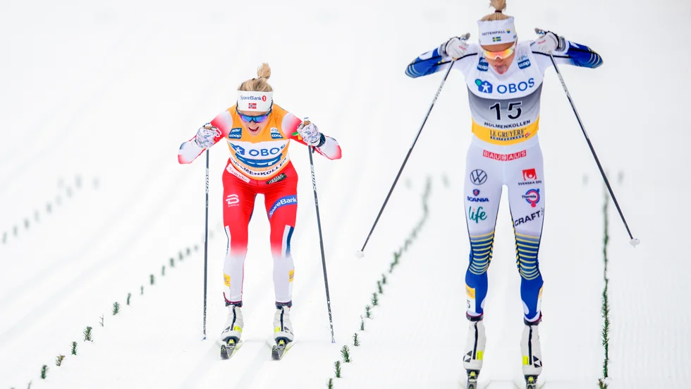 Det är fortfarande oklart om Therese Johaug och Frida Karlsson kan göra upp i Lillehammer. Arkivbild.
