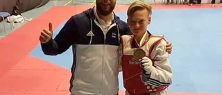 Linus tog guld i cuppremiären