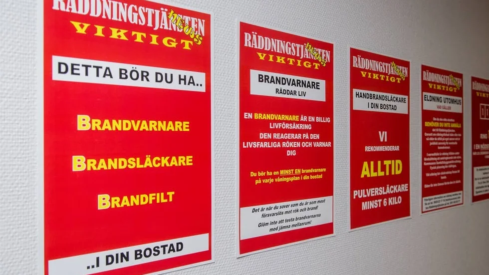 Räddningstjänsten uppmanar invånarna att skaffa brandvarnare, brandsläckare och brandfilt.
