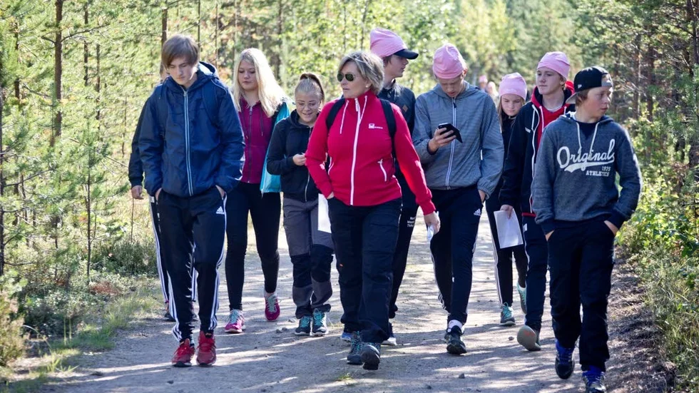 Klass 9C på Hortlaxskolan uppskattade studiedagen i Sikfors. ”Det är så fantastiskt anordnat”, sa SO-läraren Iris Rosengren Larsson.